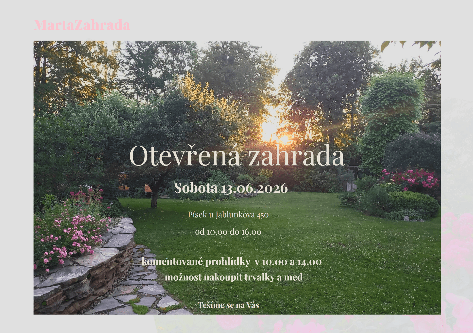 Plakát k akci Otevřená zahrada 2026